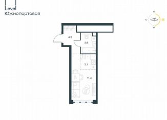 Квартира на продажу студия, 23.1 м2, Москва, жилой комплекс Левел Южнопортовая, 3