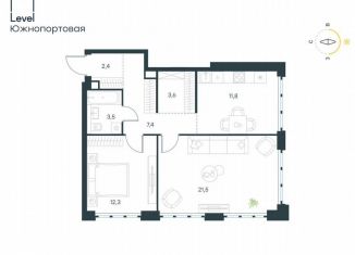 Продается двухкомнатная квартира, 62.5 м2, Москва, ЮВАО, жилой комплекс Левел Южнопортовая, 3