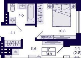 Продам 1-ком. квартиру, 31.9 м2, Новосибирск, метро Площадь Маркса