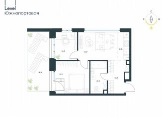 Продается 3-ком. квартира, 49.3 м2, Москва, жилой комплекс Левел Южнопортовая, 13