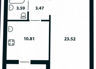 Продам 1-ком. квартиру, 41.9 м2, Липецкая область, улица Василия Саунина, 1