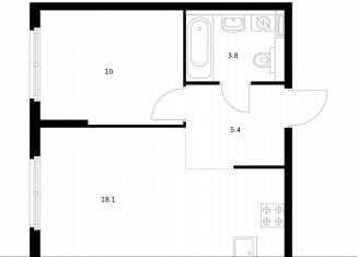 Продаю 1-ком. квартиру, 36.8 м2, Московская область