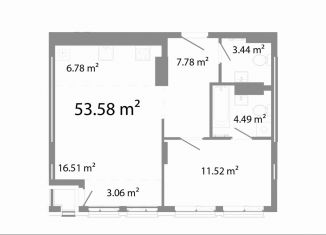 Продается двухкомнатная квартира, 53.6 м2, Челябинск