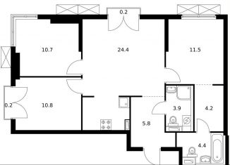 Продажа 3-комнатной квартиры, 76.1 м2, Москва, жилой комплекс Холланд Парк, к8