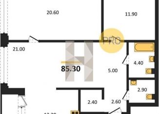 2-комнатная квартира на продажу, 85.3 м2, Новосибирск