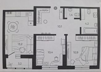 Продажа двухкомнатной квартиры, 53.7 м2, Екатеринбург, метро Геологическая, Отрадная улица, с1/2