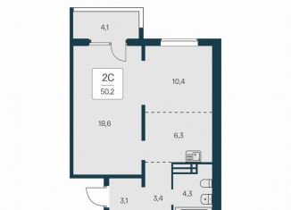 2-комнатная квартира на продажу, 50.2 м2, Новосибирск, Игарская улица, 6