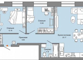 Продам трехкомнатную квартиру, 74 м2, Ульяновск, жилой комплекс Центрополис, 5