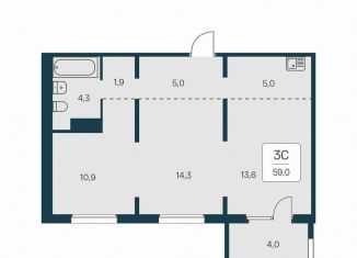 Продаю 3-ком. квартиру, 59 м2, Новосибирск, Игарская улица, 6