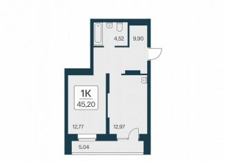 Продажа 1-комнатной квартиры, 45.2 м2, Новосибирск